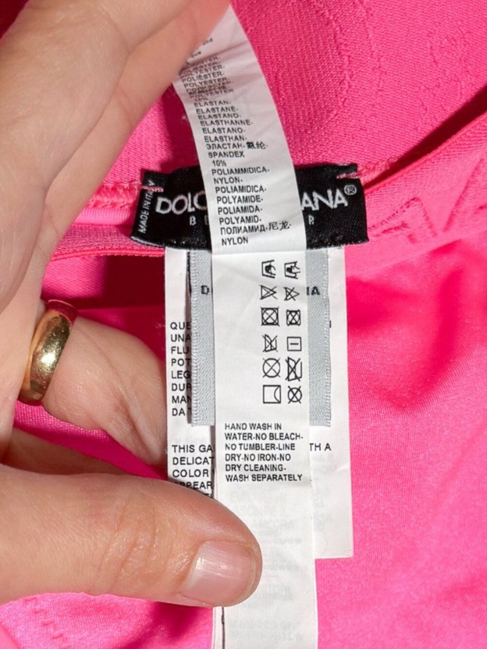 Dolce & Gabbana Hot Pink Logo Jacquard 2-Pieces Bikini Swimsuit - Picture 13 of 16